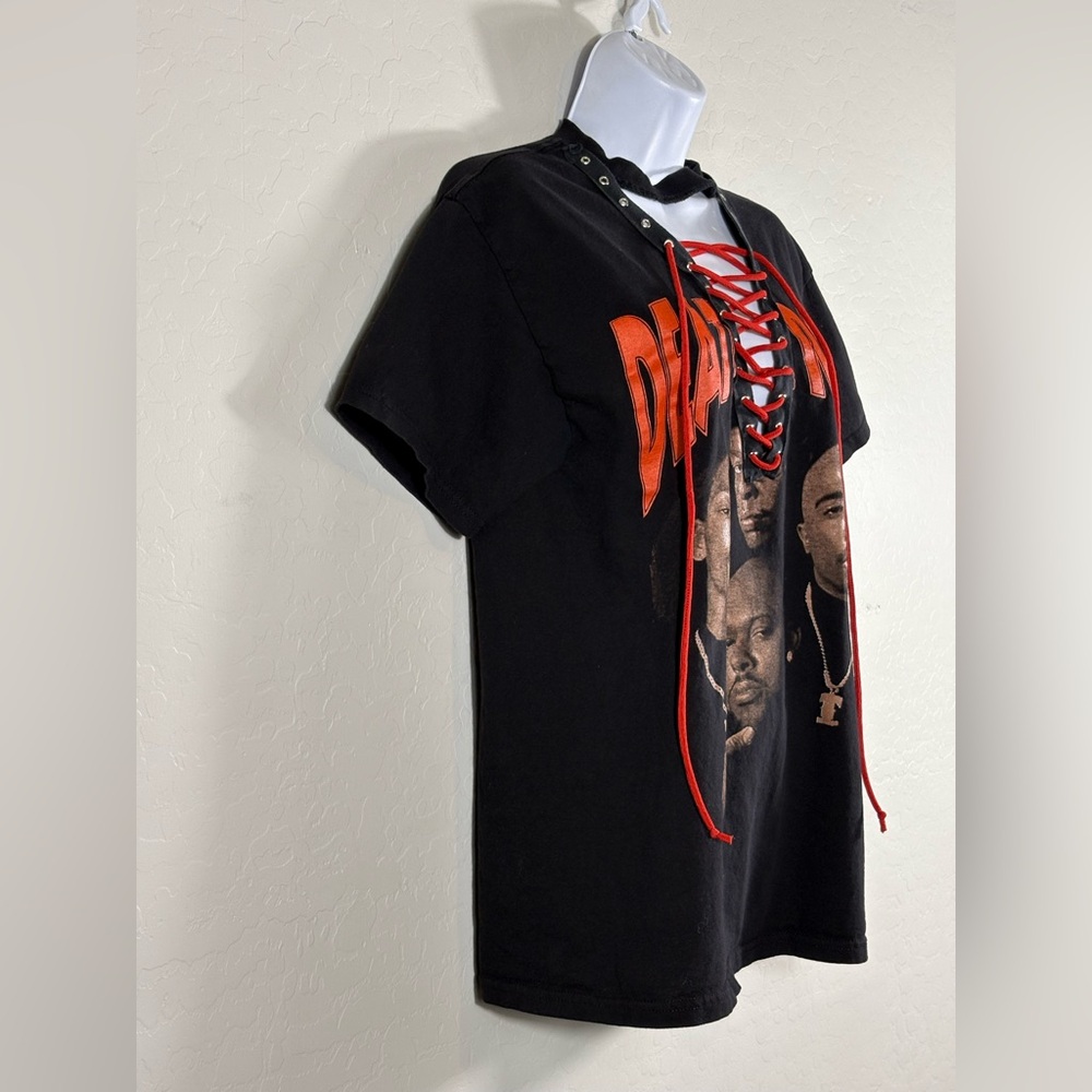 URBNVTG Handmade in l.a. Lace up Deathrow Grunge Goth Hip-Hop T-Shirt size M - Picture 2 of 6